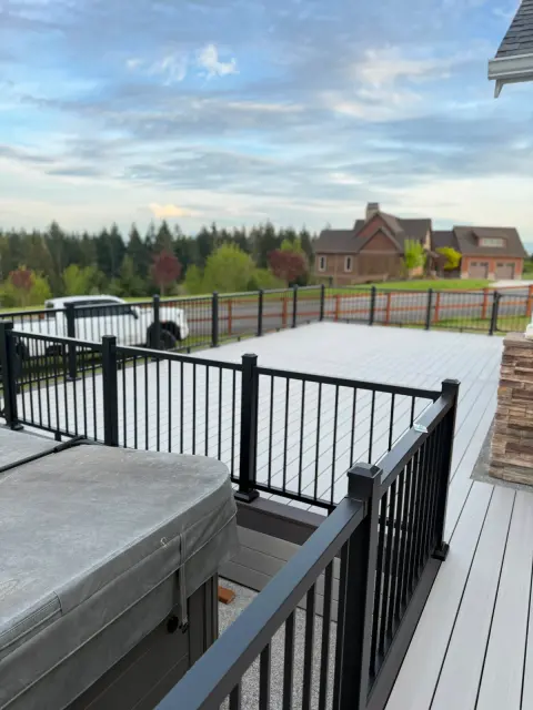 New composite deck at the front of the property